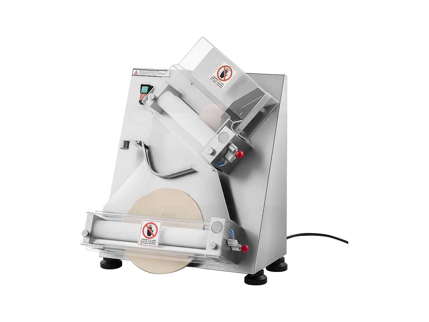 Formarka do Pizzy SucceBuy, 7,6 do 35,5 cm, Elektryczna Komercyjna Prasa do Ciasta 370 W, 260 Arkuszy na Godzinę, Automatyczna Walcarka do Ciasta na Pizzę