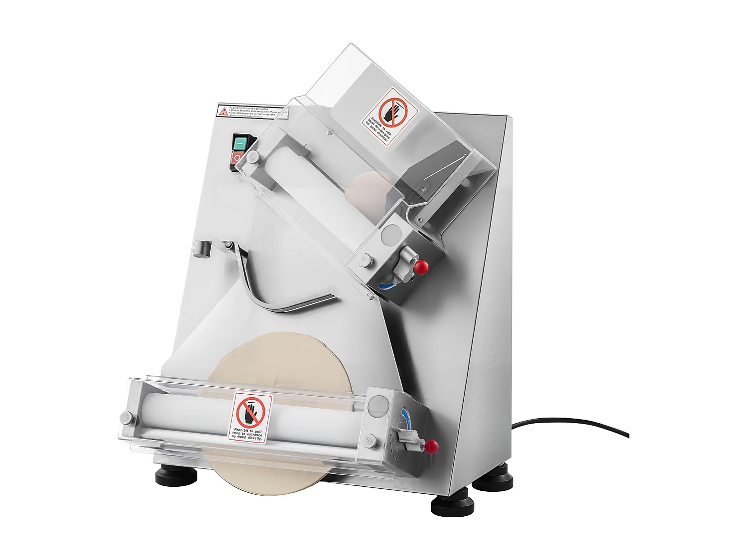 Formarka do Pizzy SucceBuy, 7,6 do 35,5 cm, Elektryczna Komercyjna Prasa do Ciasta 370 W, 260 Arkuszy na Godzinę, Automatyczna Walcarka do Ciasta na Pizzę