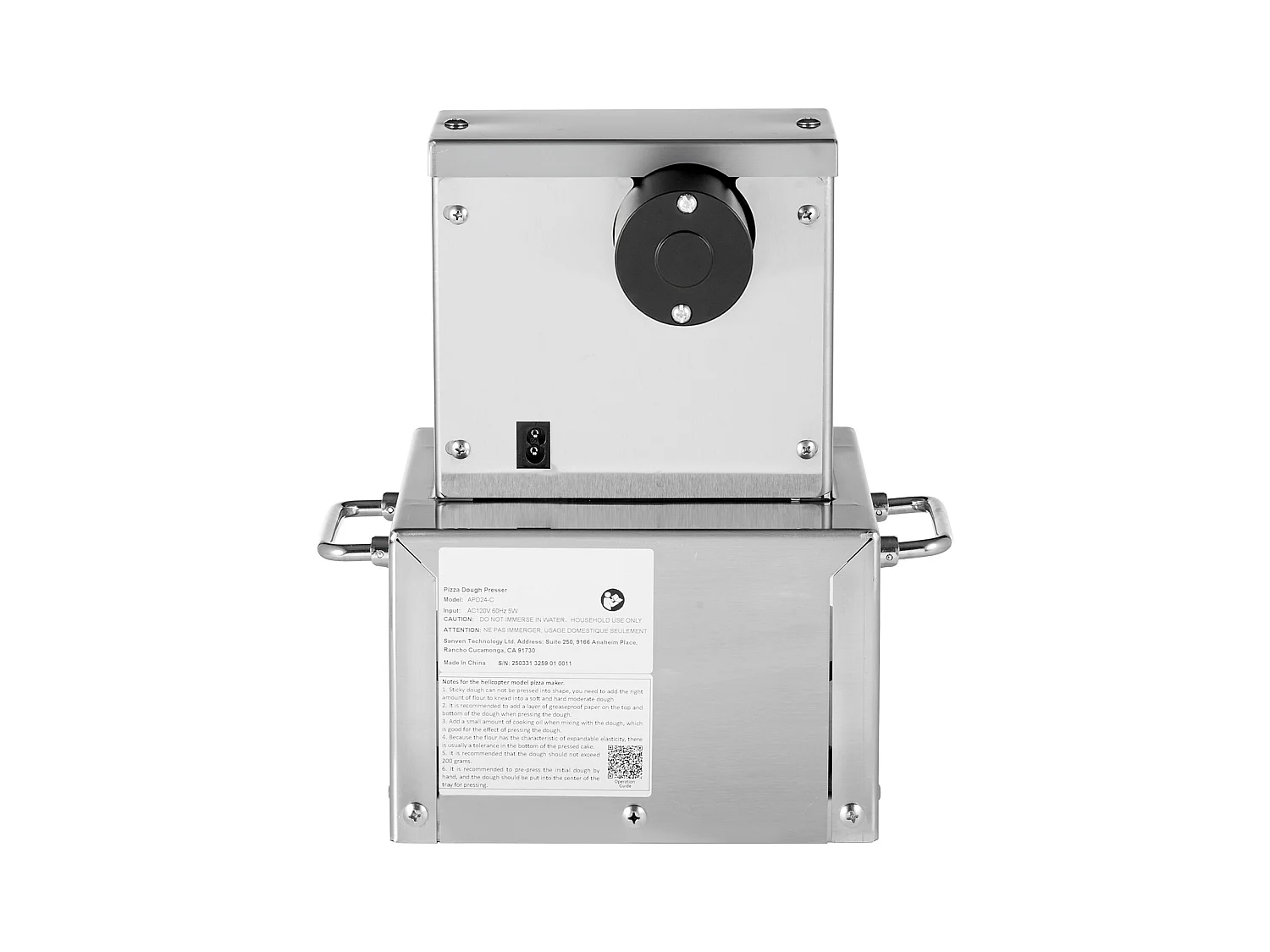 Presse à Pâtes SucceBuy Électrique, Plaque 15 cm, Presse à Pizza en Acier Inoxydable, Formeuse à Pizza Commerciale à Épaisseur Réglable, pour Cafés