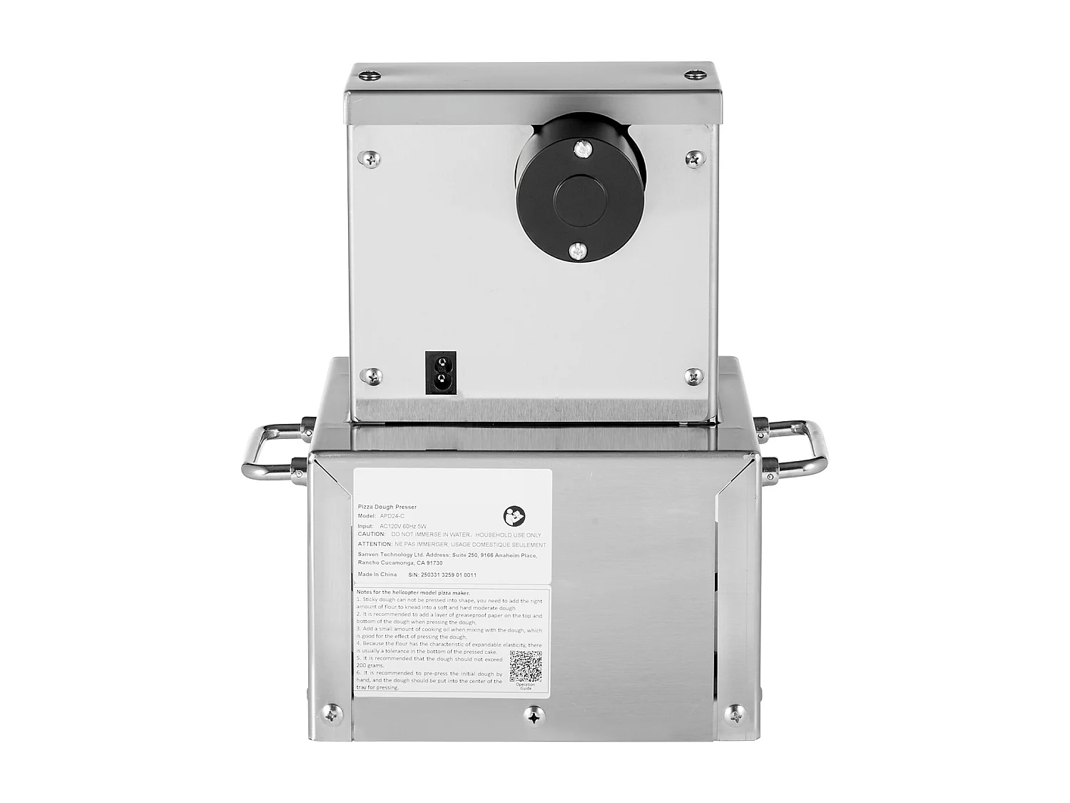 Presse à Pâtes SucceBuy Électrique, Plaque 15 cm, Presse à Pizza en Acier Inoxydable, Formeuse à Pizza Commerciale à Épaisseur Réglable, pour Cafés