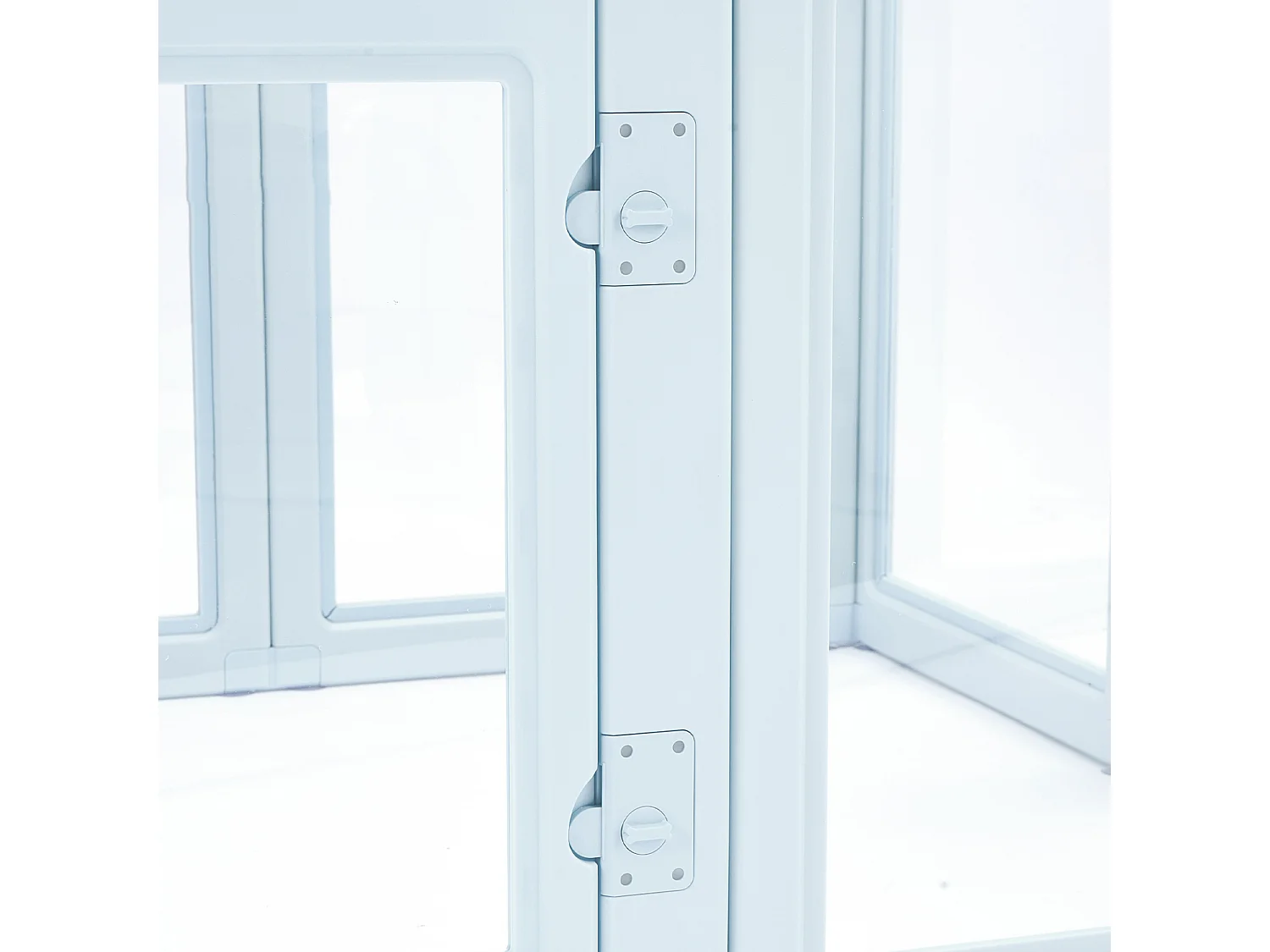 Kraamhok voor Honden SucceBuy, 193 x 124,5 x 76,5 Cm, Kraamhok voor Puppy's, met Transparante Ramen en Slot, Frame in Blauw