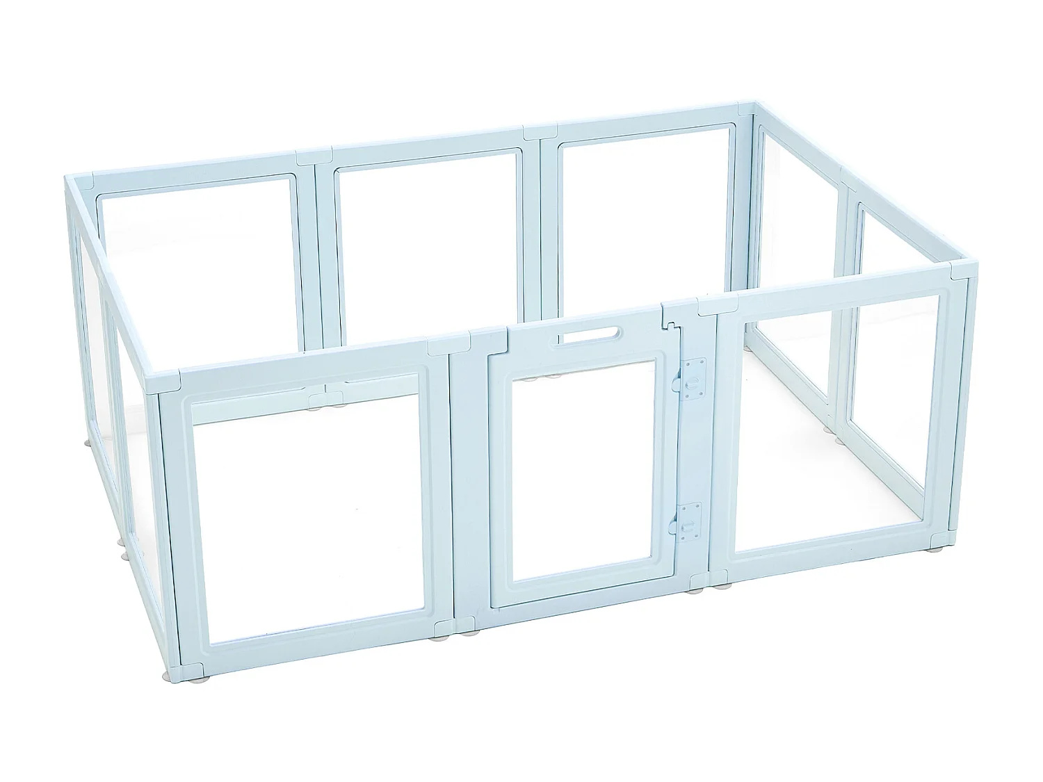 Kraamhok voor Honden SucceBuy, 193 x 124,5 x 76,5 Cm, Kraamhok voor Puppy's, met Transparante Ramen en Slot, Frame in Blauw