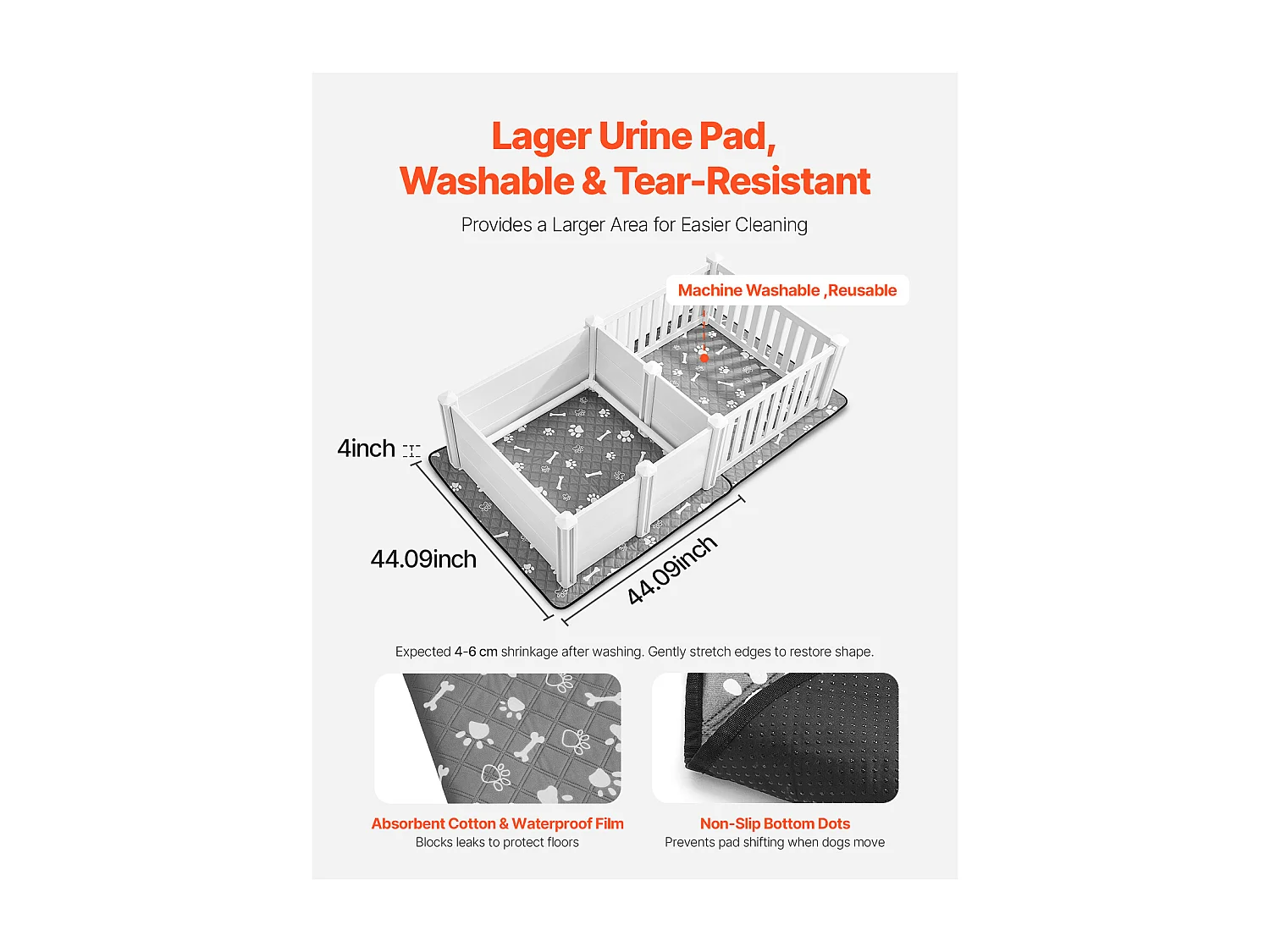 Parque de Parto SucceBuy para Perro, 186,5x97x50 cm, Caja de Parto para Cachorros, con Puerta de Altura Ajustable, Caja de Parto de Plástico PVC