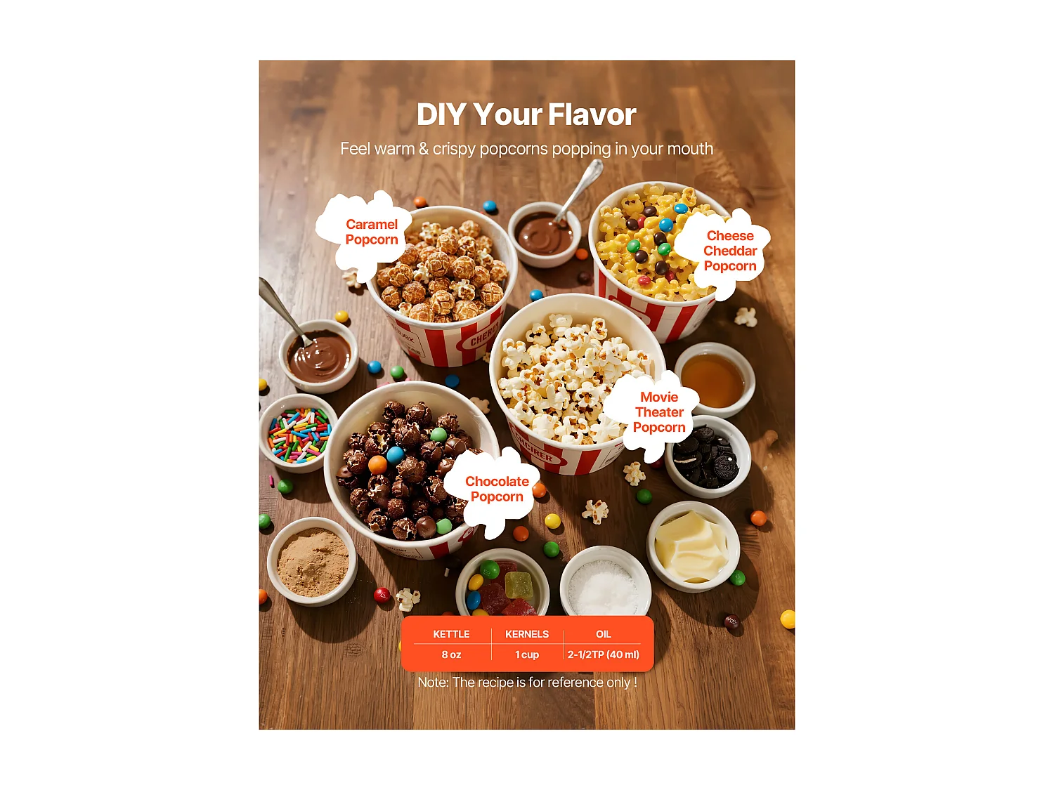 Máquina de Pipoca SucceBuy de Balcão, Estourador de Milho 800 W, Grande Tigela de Aço Inoxidável 0,2 kg, 48 Chávenas por Lote, com Comando de 2 Botões