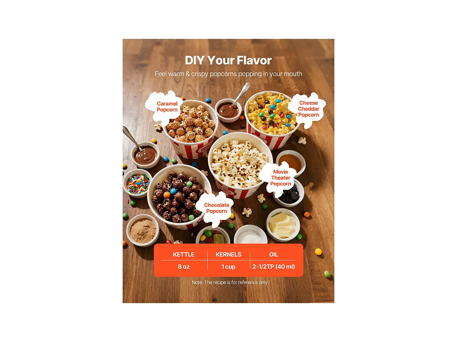 Machine à Pop Corn SucceBuy avec Chariot, Éclateur de Maïs 800 W, Grand Bol en Inox 0,2 kg, 48 Tasses par Lot, avec Commande à 2 Boutons, Paroi en Verre