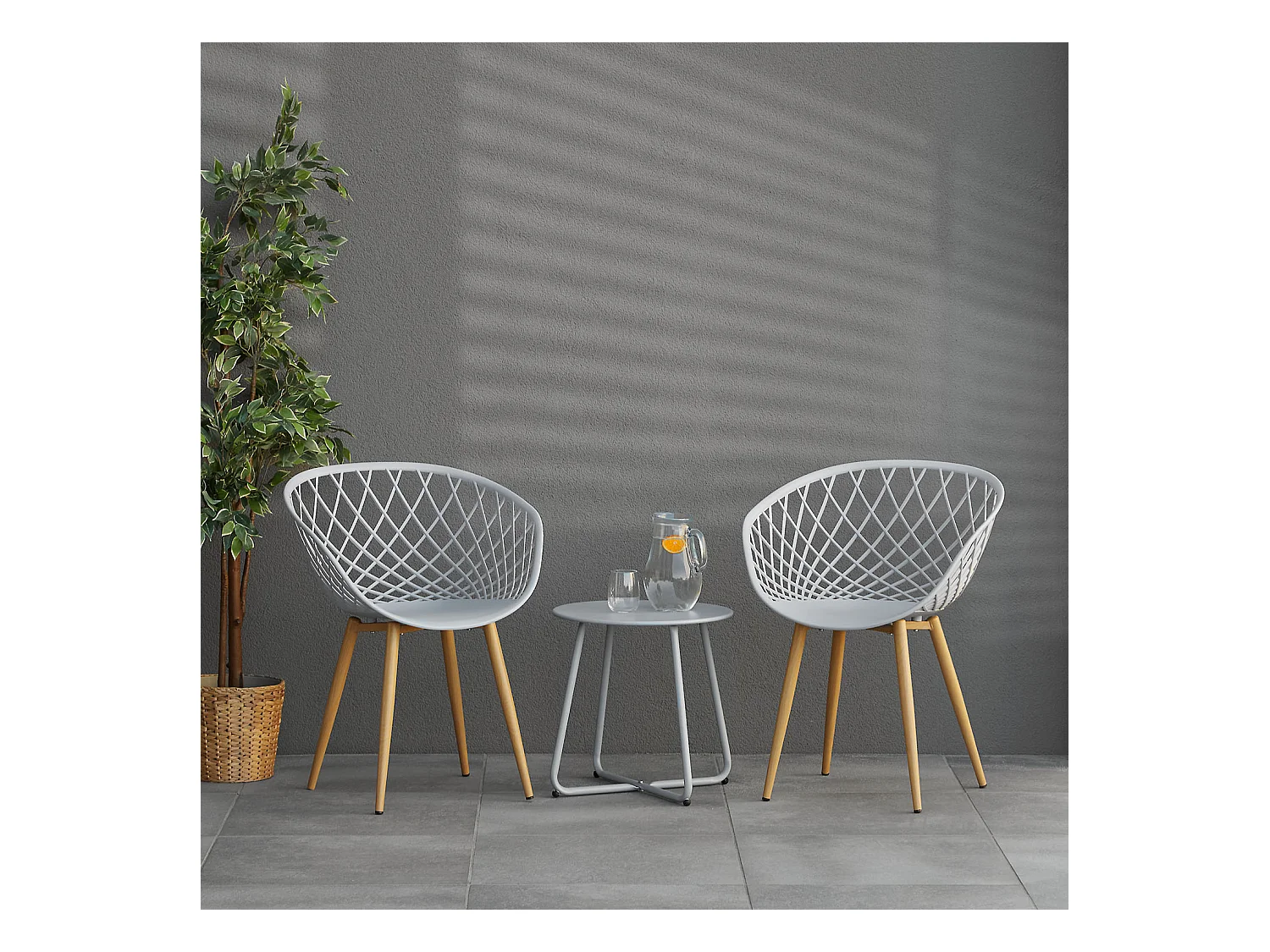 Chaise de jardin 62x80x57 cm gris