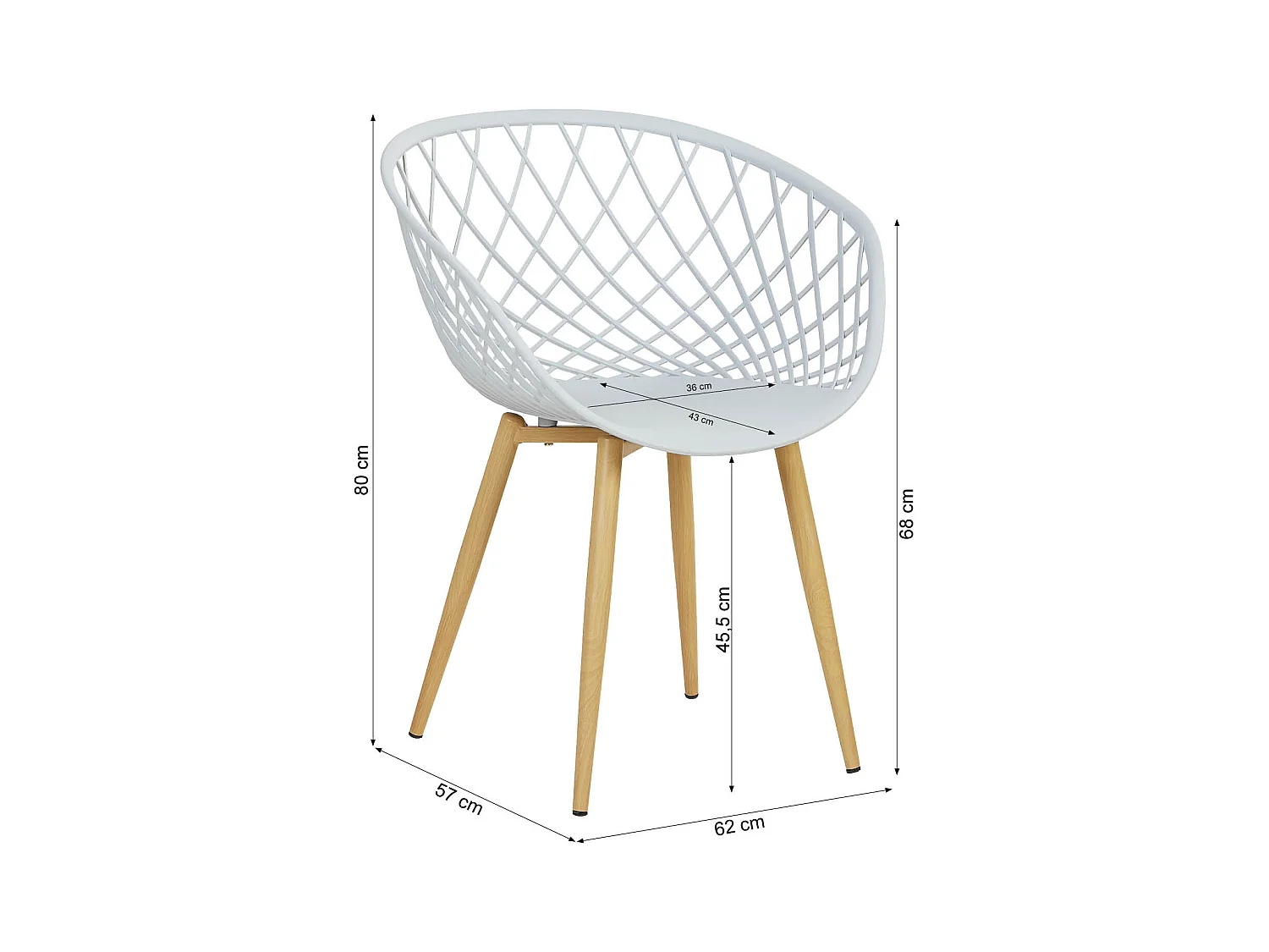Chaise de jardin 62x80x57 cm gris