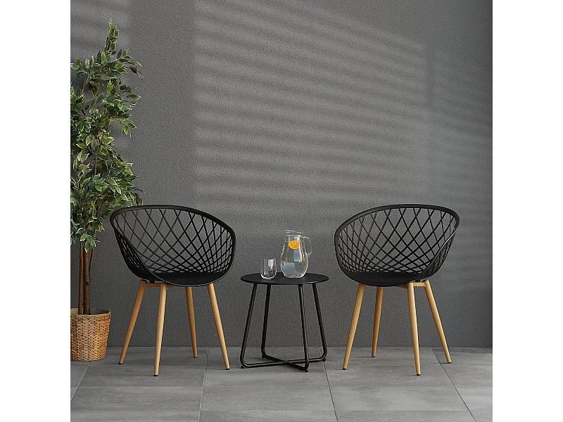 Chaise de jardin 62x80x57 cm noire