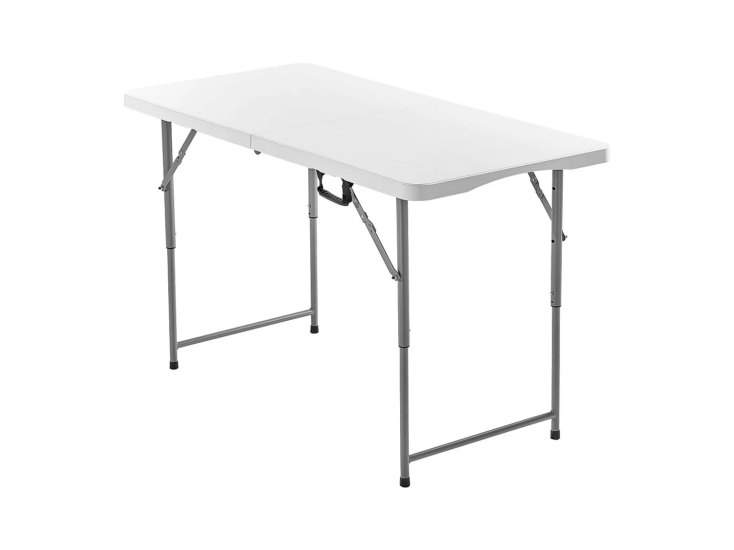 Table Pliante SucceBuy Rectangulaire en Plastique, Table Utilitaire Portable de 122 cm, avec Hauteur Réglable et Poignée Intégrée, pour Pique-nique, Camping
