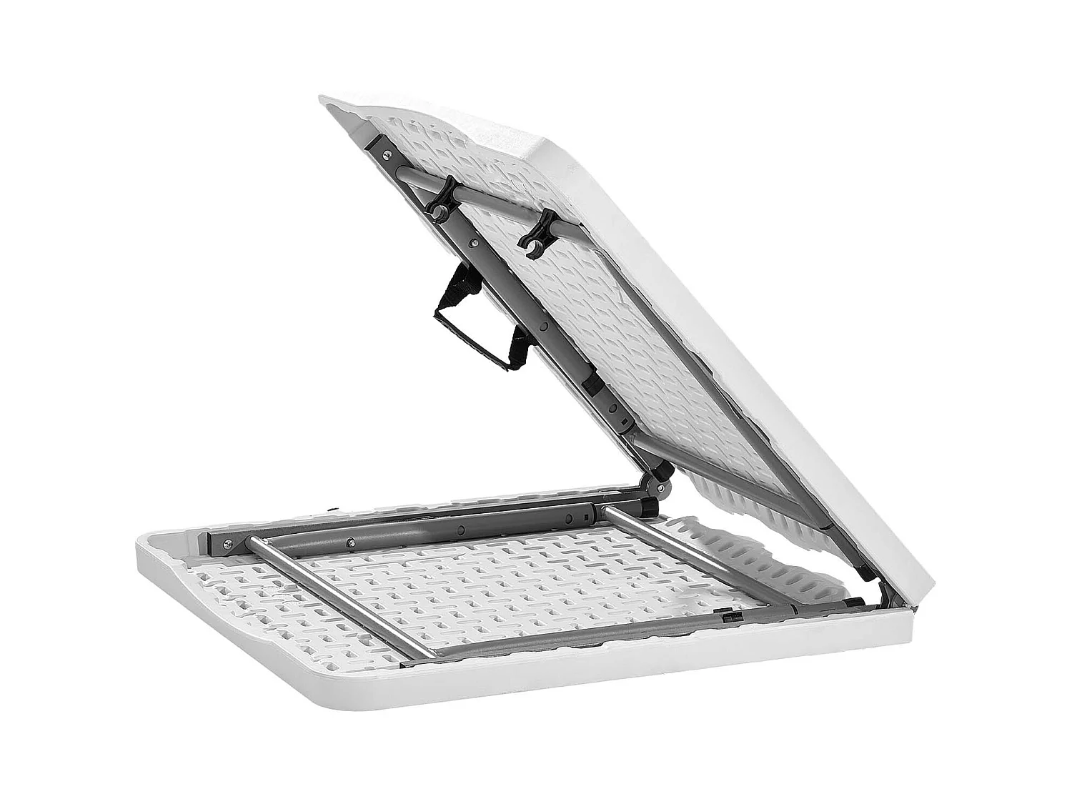 Table Pliante SucceBuy Rectangulaire en Plastique, Table Utilitaire Portable de 122 cm, avec Hauteur Réglable et Poignée Intégrée, pour Pique-nique, Camping