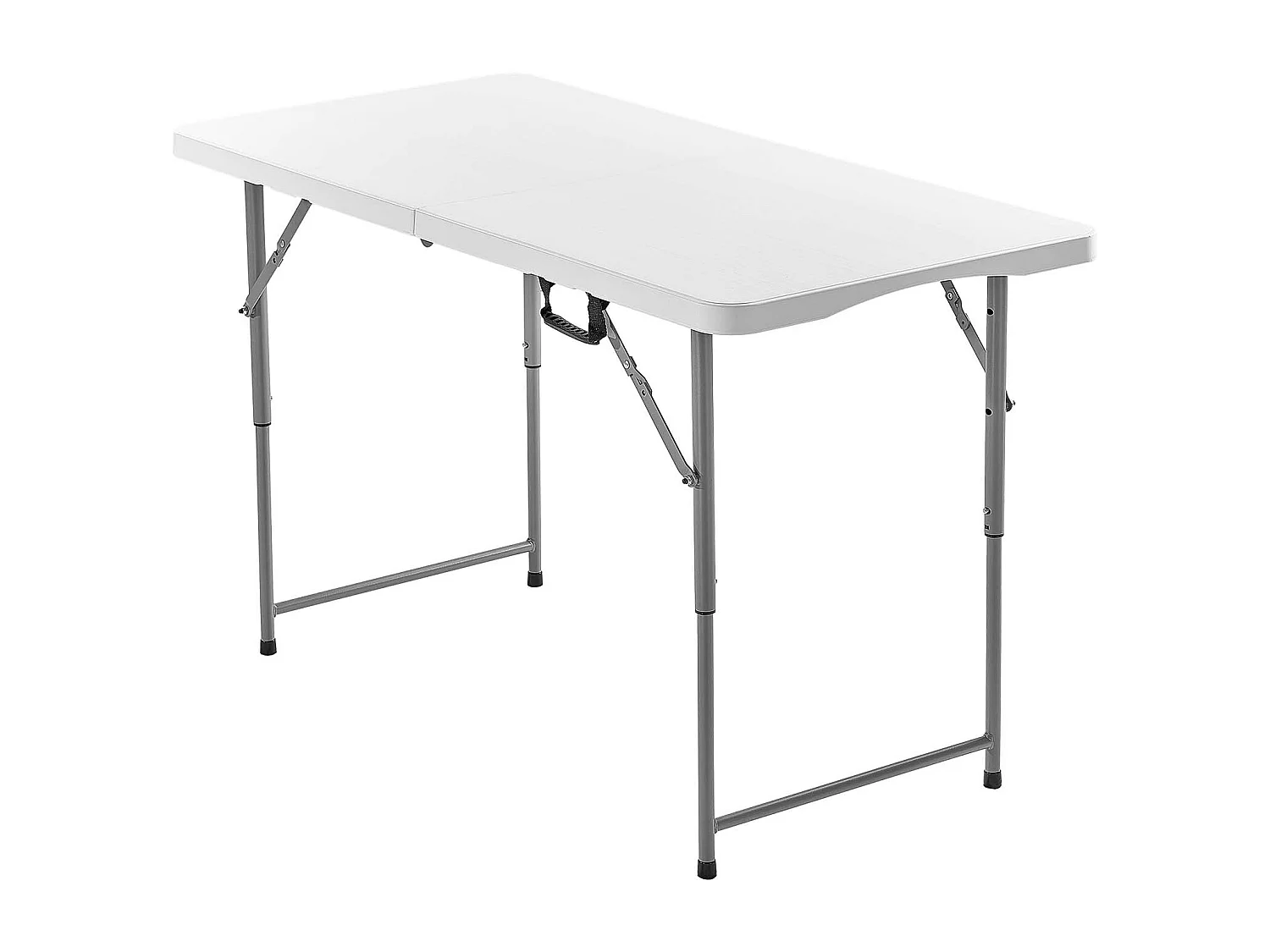 Table Pliante SucceBuy Rectangulaire en Plastique, Table Utilitaire Portable de 122 cm, avec Hauteur Réglable et Poignée Intégrée, pour Pique-nique, Camping