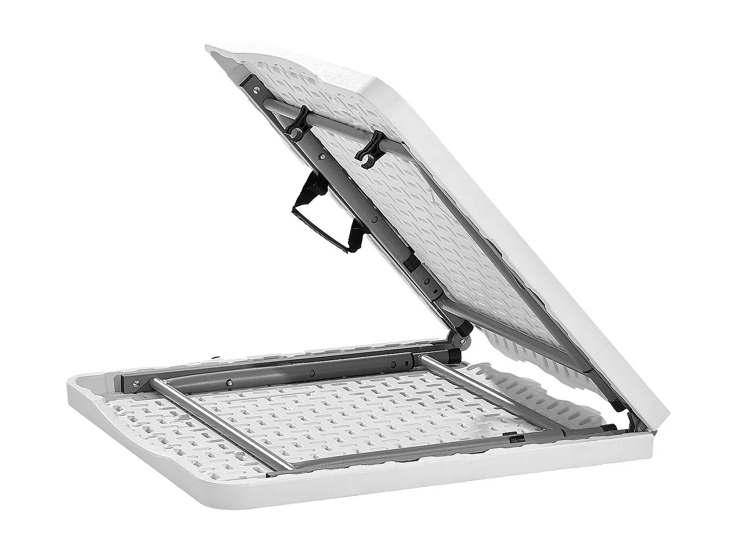 Table Pliante SucceBuy Rectangulaire en Plastique, Table Utilitaire Portable de 122 cm, avec Hauteur Réglable et Poignée Intégrée, pour Pique-nique, Camping