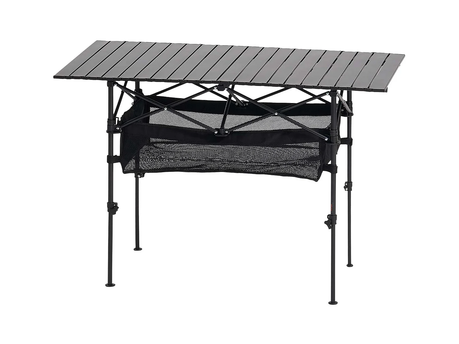 Table de Camping SucceBuy Pliante et Enroulable de 120x55 cm, Table d'Appoint Portable en Aluminium, avec Hauteur Réglable et Grand Sac de Transport