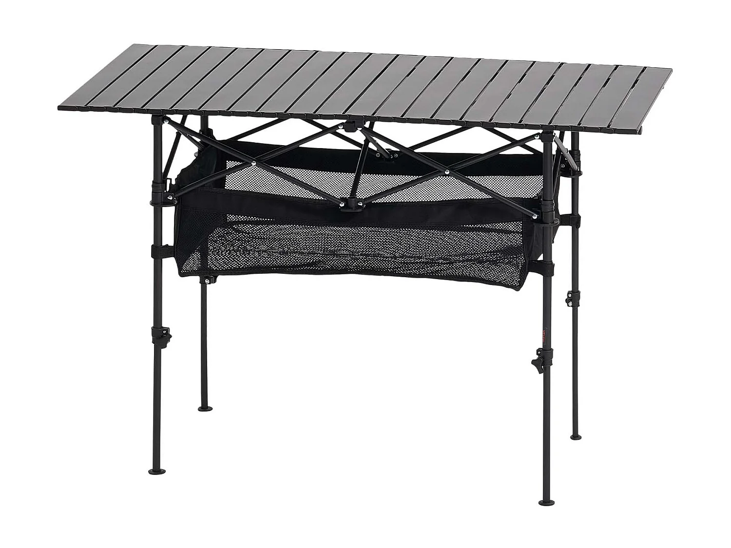 Stół Kempingowy SucceBuy Składany i Zwijany 120x55 cm, Przenośny Stolik Boczny z Aluminium, z Regulowaną Wysokością i Dużą Torbą Transportową