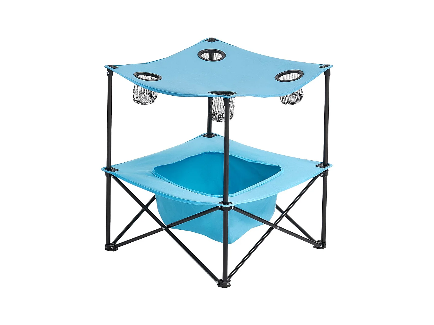 Table Pliante SucceBuy de 56x56 cm, Table de Camping Pique-nique Portable Légère et Compacte, en Tissu Oxford 600D, Imperméable, pour Voyage, Soirée