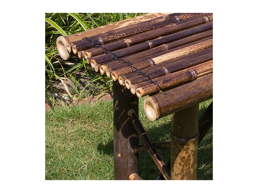 Banco de jardín 44x120x36 cm Asiento de bambú marrón Exterior Patio Natural