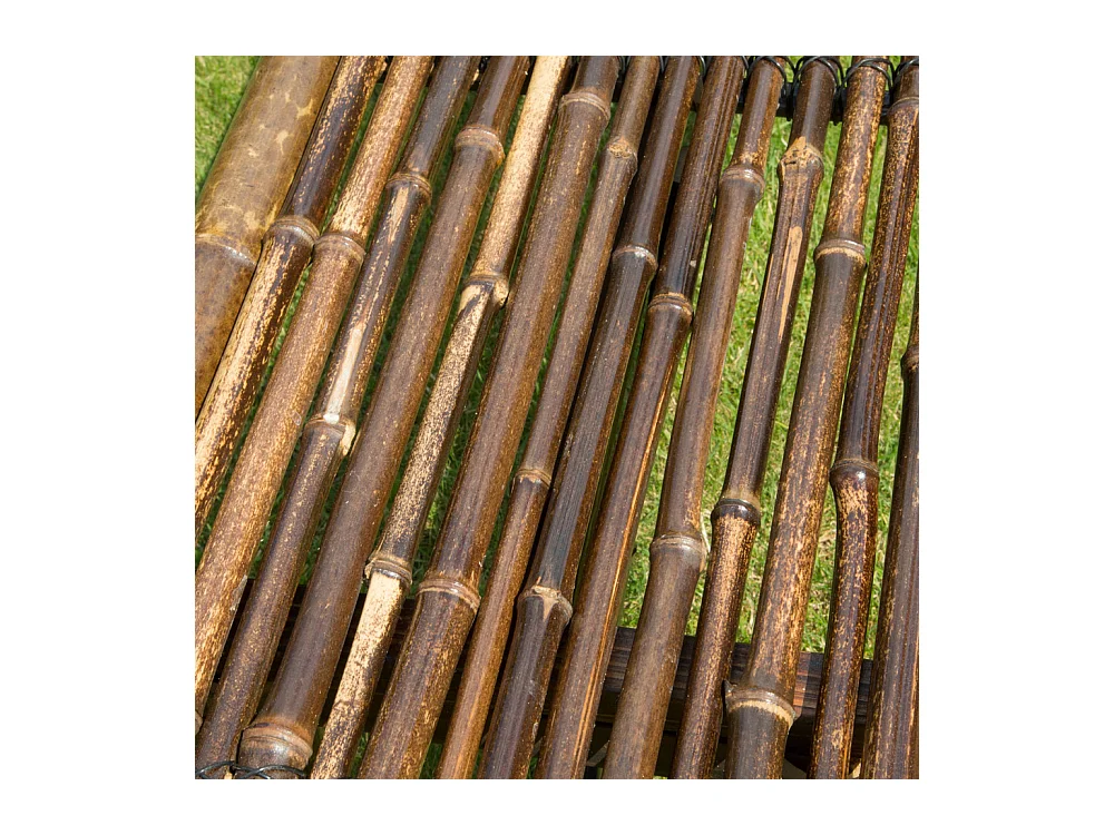 Banco de jardín 44x120x36 cm Asiento de bambú marrón Exterior Patio Natural