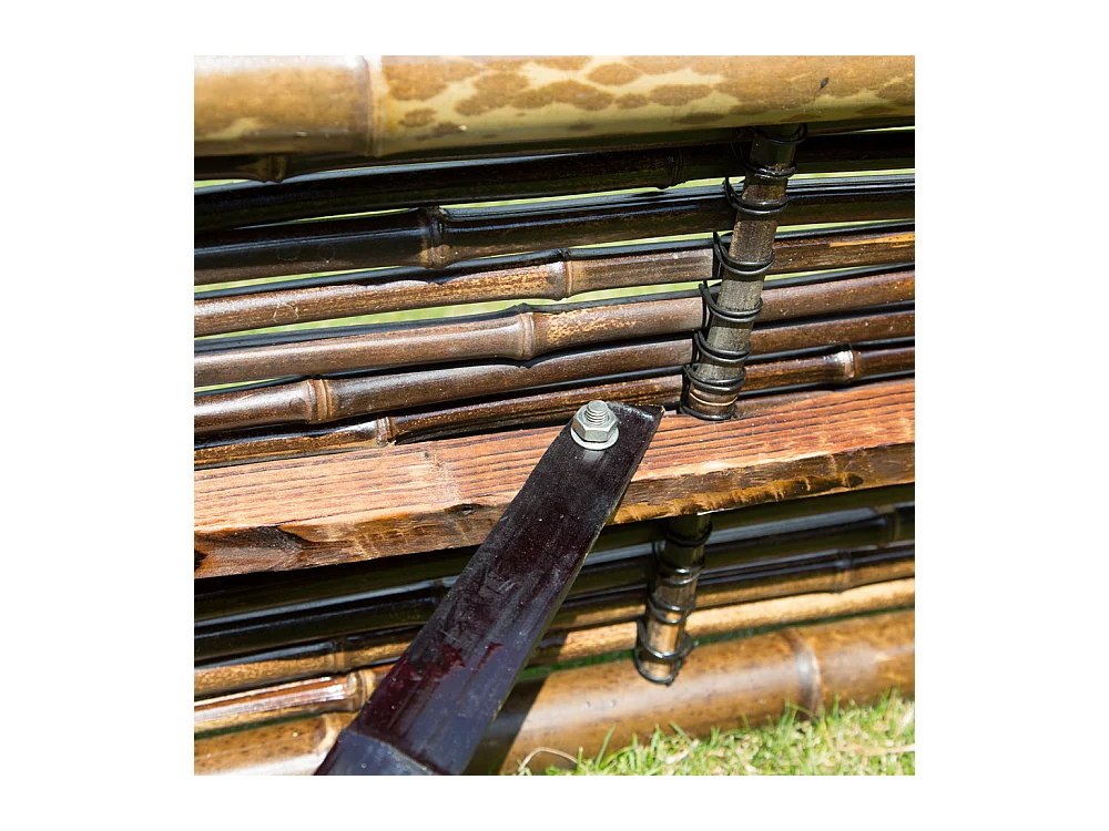 Banco de jardín 44x120x36 cm Asiento de bambú marrón Exterior Patio Natural