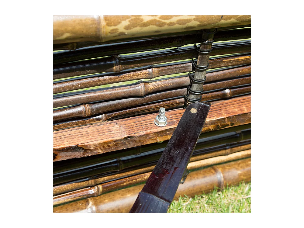 Banco de jardín 44x120x36 cm Asiento de bambú marrón Exterior Patio Natural