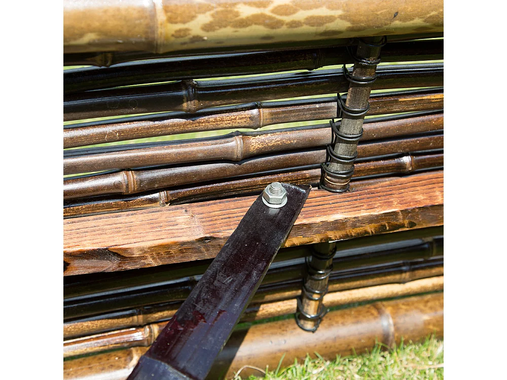 Banc de Jardin 44x120x36 cm Marron Bambou Assise Extérieur Patio Nature