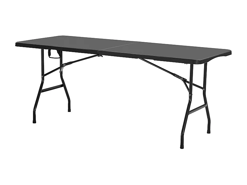 Tavolo Pieghevole SucceBuy Rettangolare, Tavolo Utilitario Portatile di 180 cm, Solido e Stabile, per Festa, Picnic e Campeggio, Interno ed Esterno
