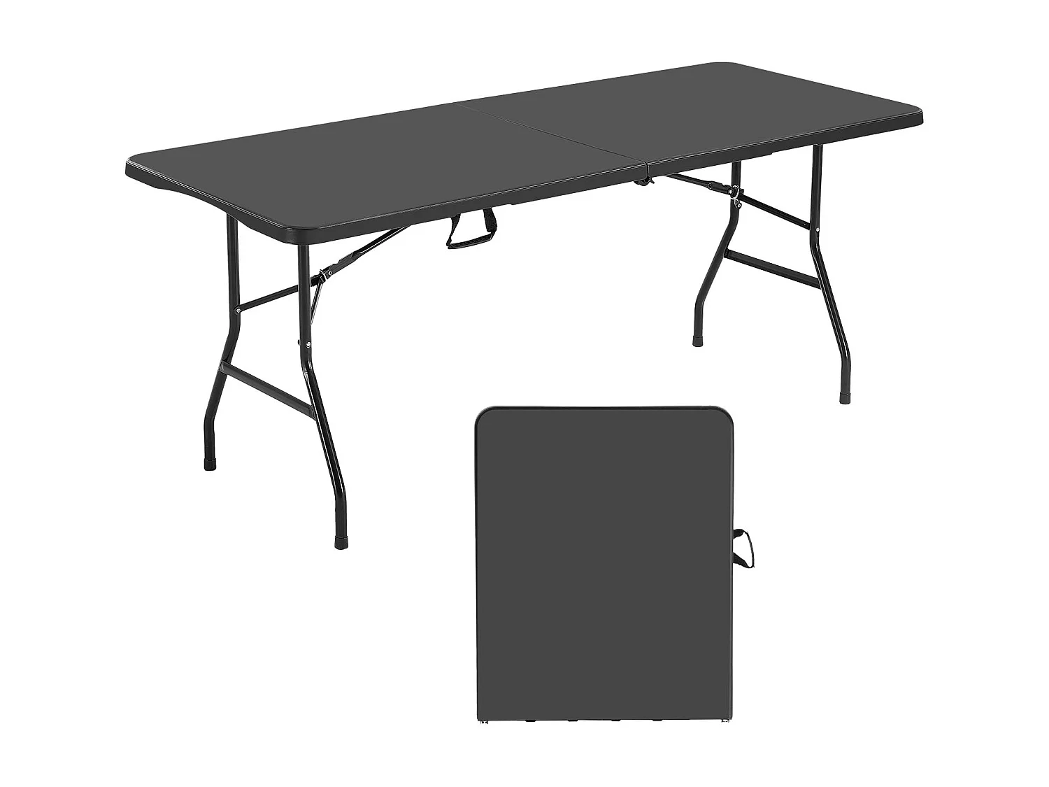 Tavolo Pieghevole SucceBuy Rettangolare, Tavolo Utilitario Portatile di 180 cm, Solido e Stabile, per Festa, Picnic e Campeggio, Interno ed Esterno