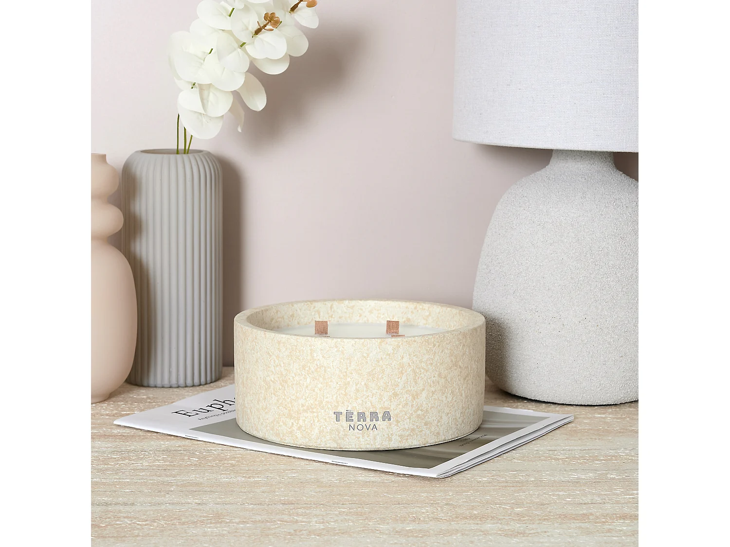 Bougie Terra Nova D19cm Beige