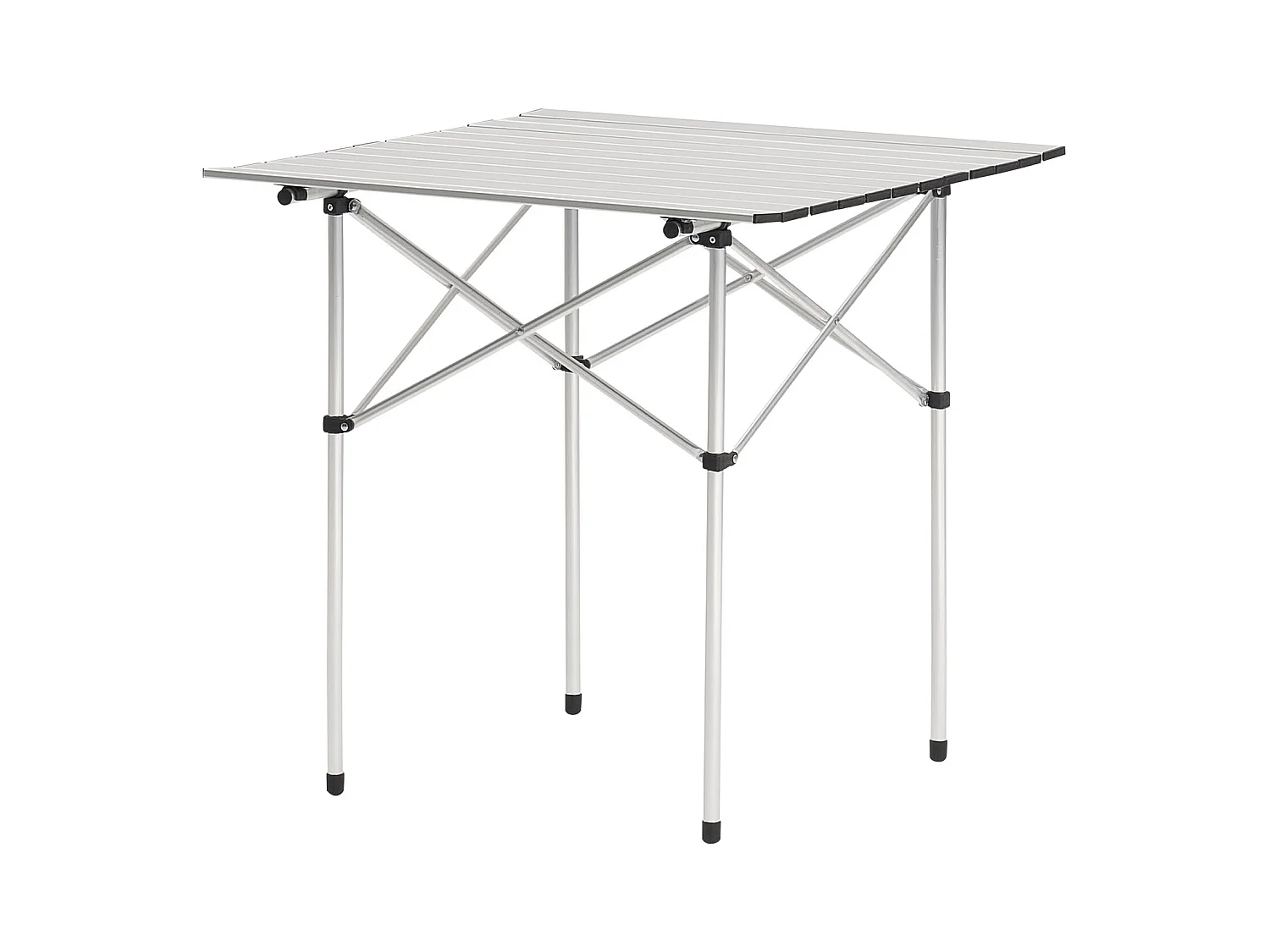 Table de Camping SucceBuy Pliante et Enroulable 70x70 cm, Table d'Appoint Portable avec Sac de Transport, en Aluminium, pour Cuisine en Plein Air