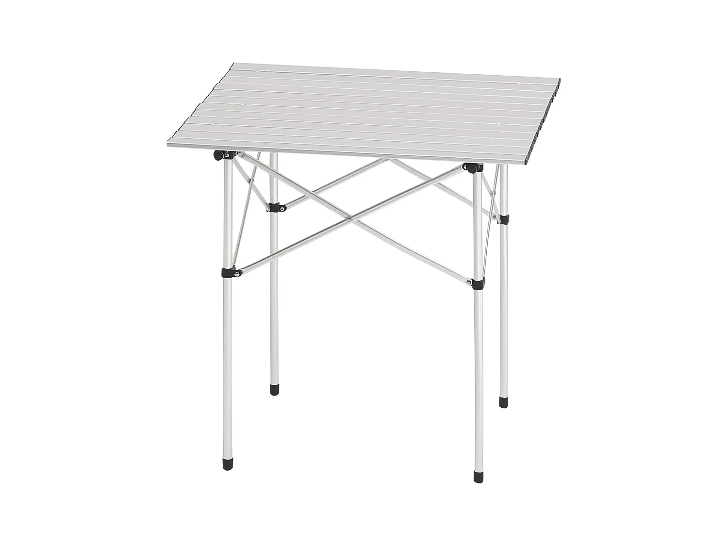 Table de Camping SucceBuy Pliante et Enroulable 70x70 cm, Table d'Appoint Portable avec Sac de Transport, en Aluminium, pour Cuisine en Plein Air