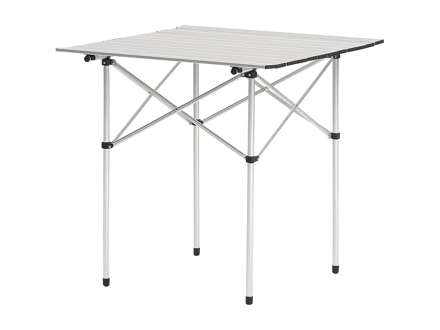 Stół Kempingowy SucceBuy Składany i Zwijany 70x70 cm, Przenośny Stolik Boczny z Torbą Transportową, z Aluminium, do Kuchni Plenerowej