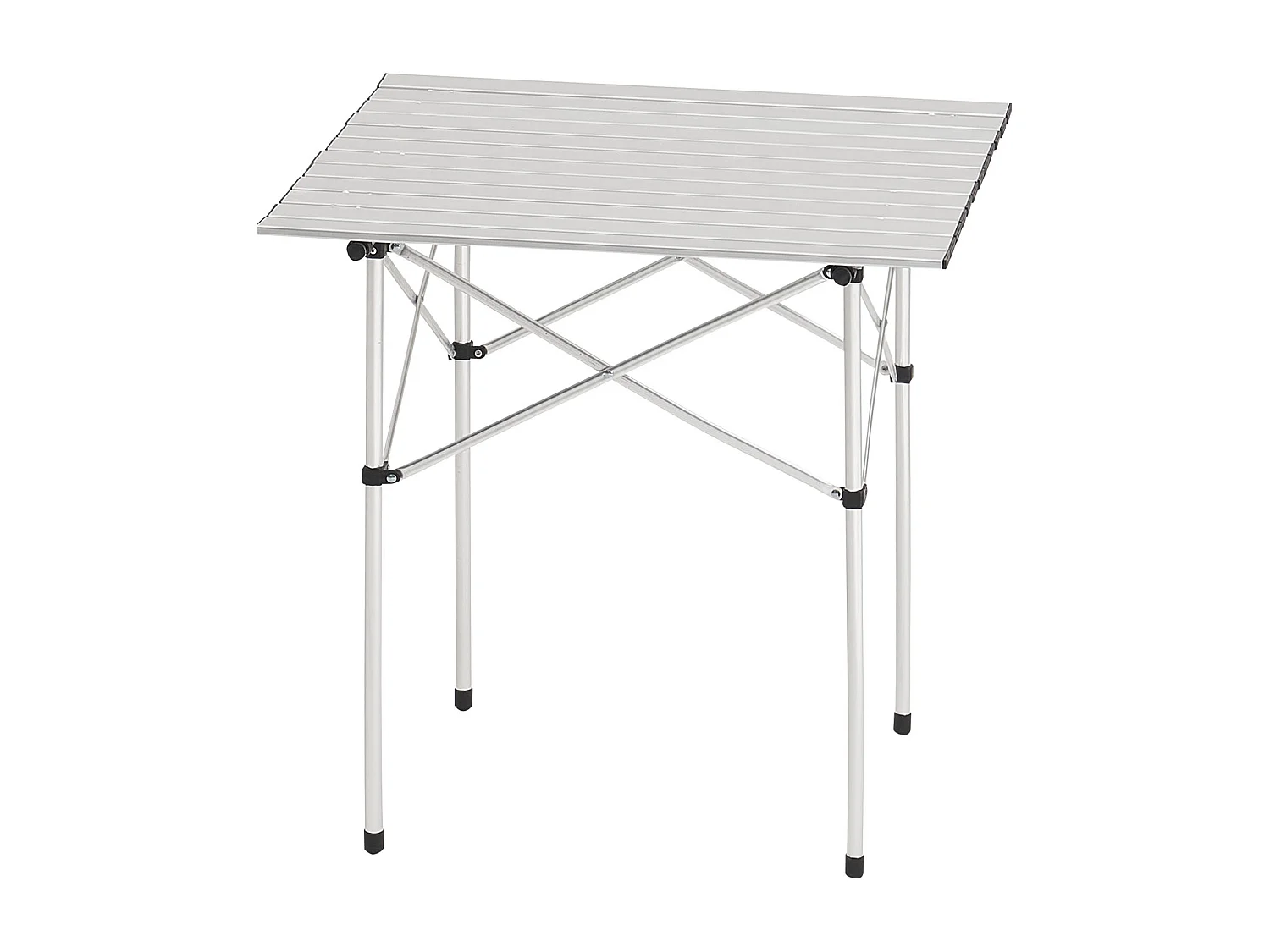 Stół Kempingowy SucceBuy Składany i Zwijany 70x70 cm, Przenośny Stolik Boczny z Torbą Transportową, z Aluminium, do Kuchni Plenerowej
