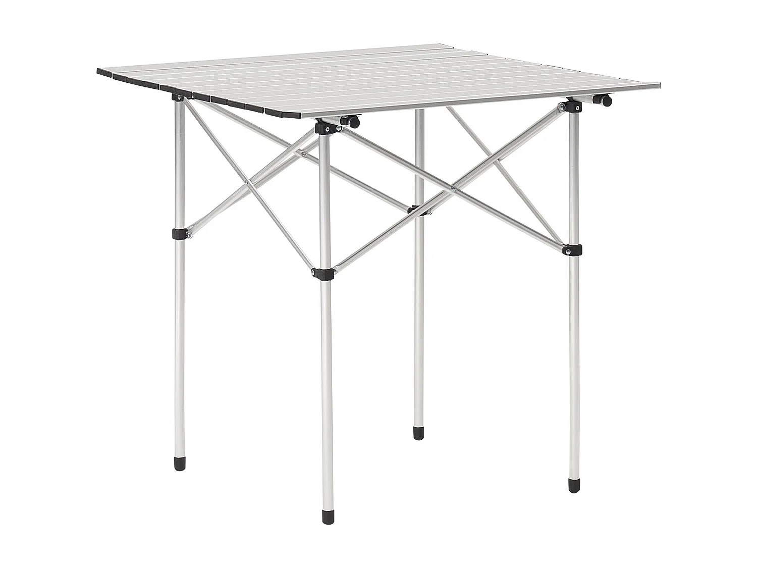 Stół Kempingowy SucceBuy Składany i Zwijany 70x70 cm, Przenośny Stolik Boczny z Torbą Transportową, z Aluminium, do Kuchni Plenerowej