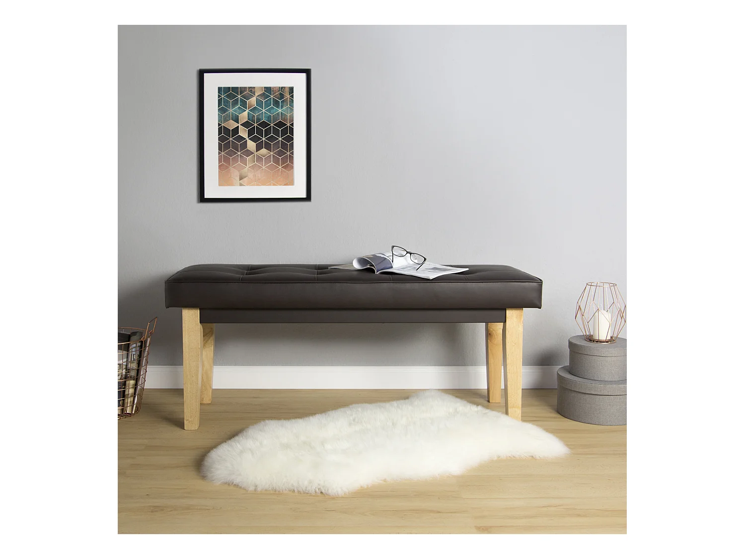 Banc 103x41x47 cm marron