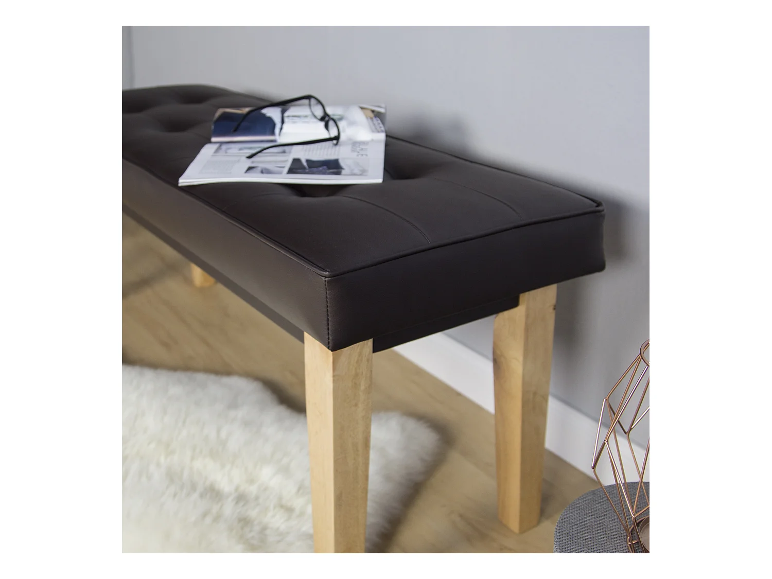 Banc 103x41x47 cm marron