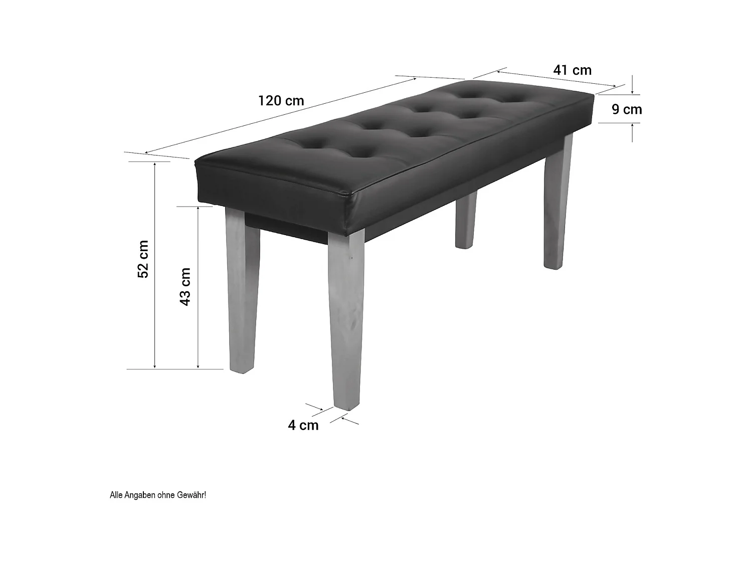 Banc 103x41x47 cm marron