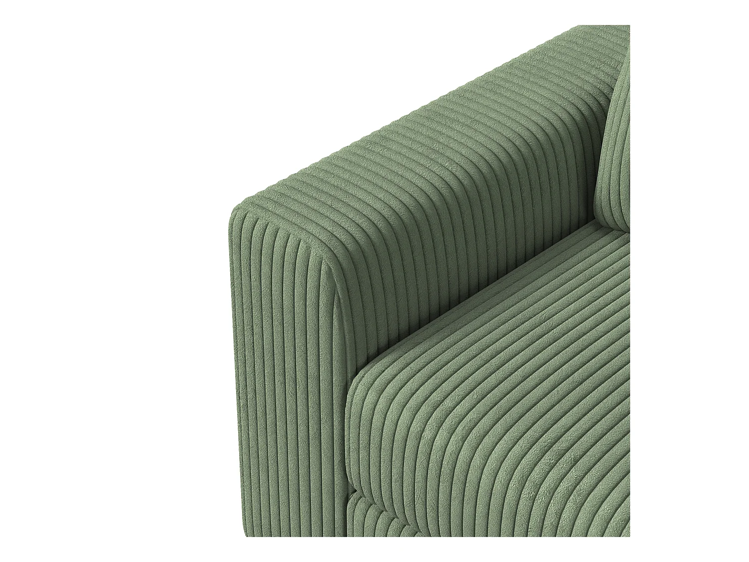 Canapé en Forme de 2 Places avec Tabouret de Rangement, canapé d'angle en Velours côtelé avec Ottoman, Moderne et Confortable, Vert