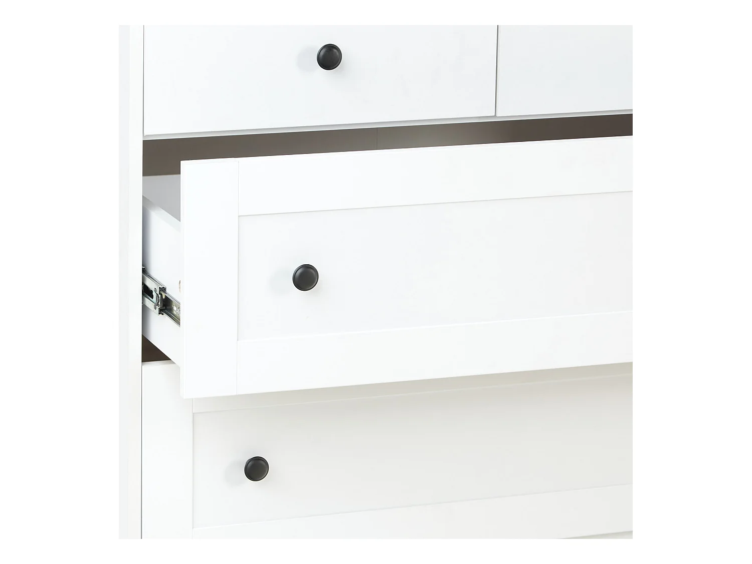 Commode 92x82x42 cm Chêne blanc mat or kraft