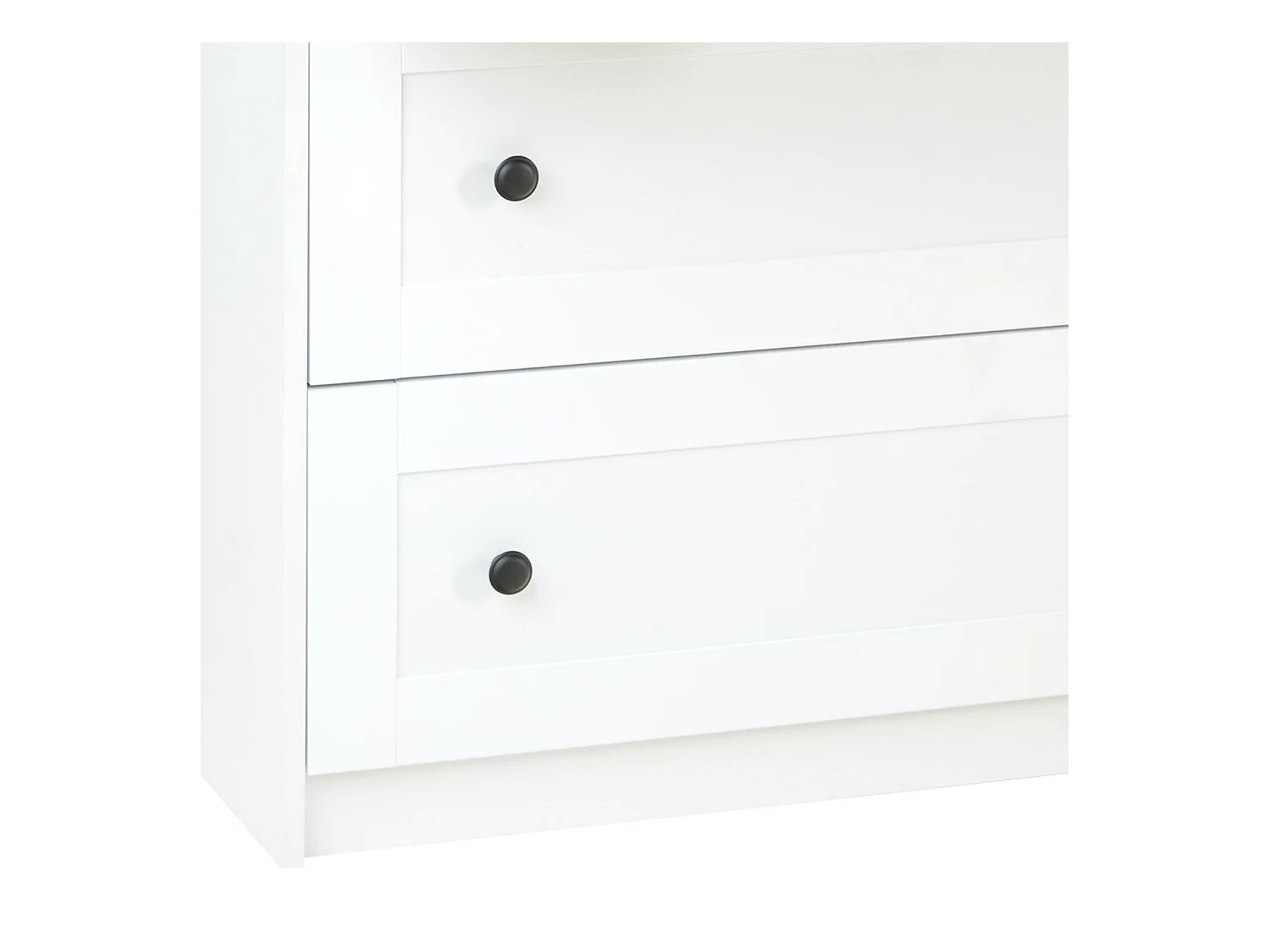 Commode 92x82x42 cm Chêne blanc mat or kraft