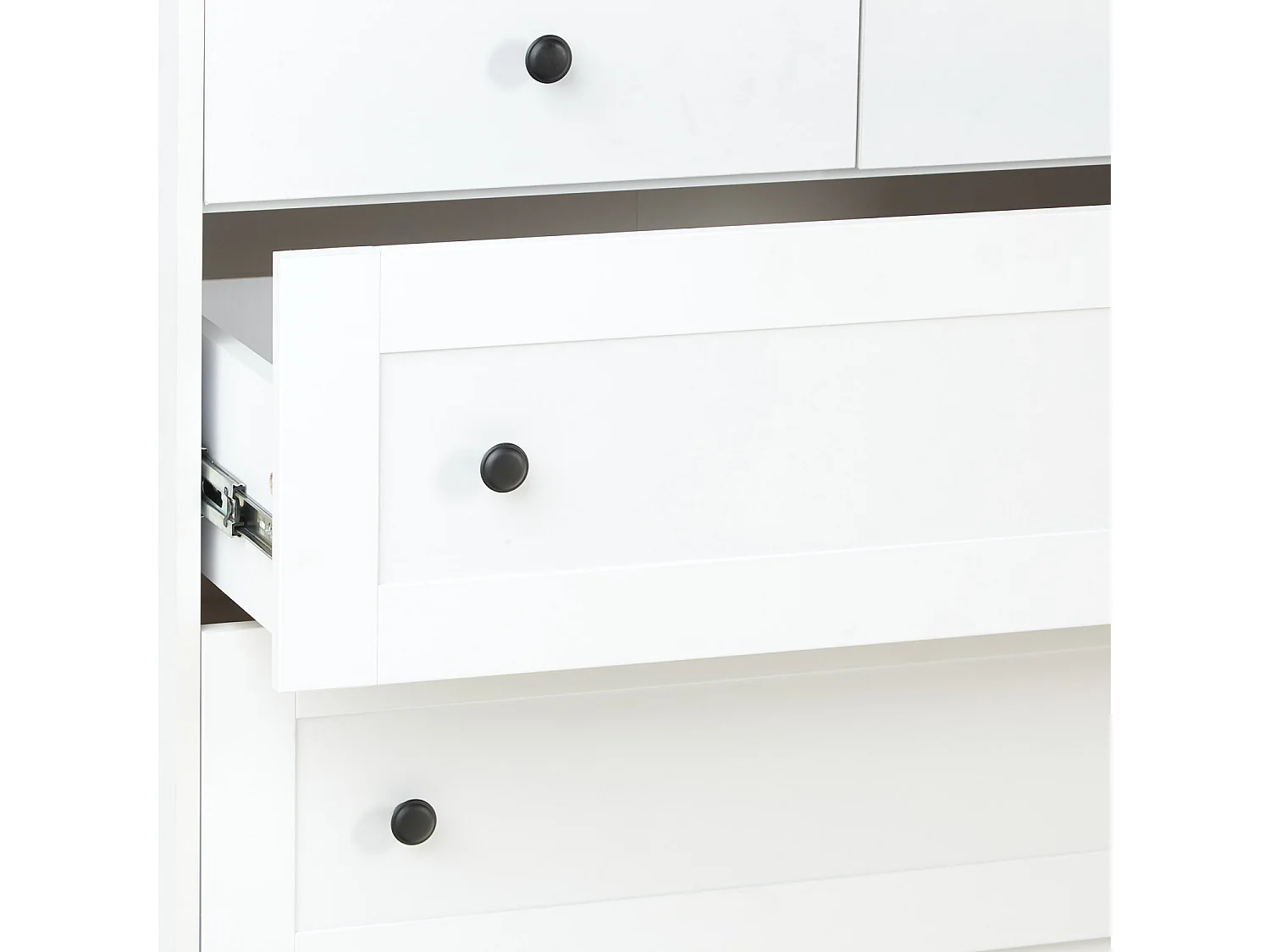 Komoda 92x82x42 cm Matowy biały dąb kraft złoty