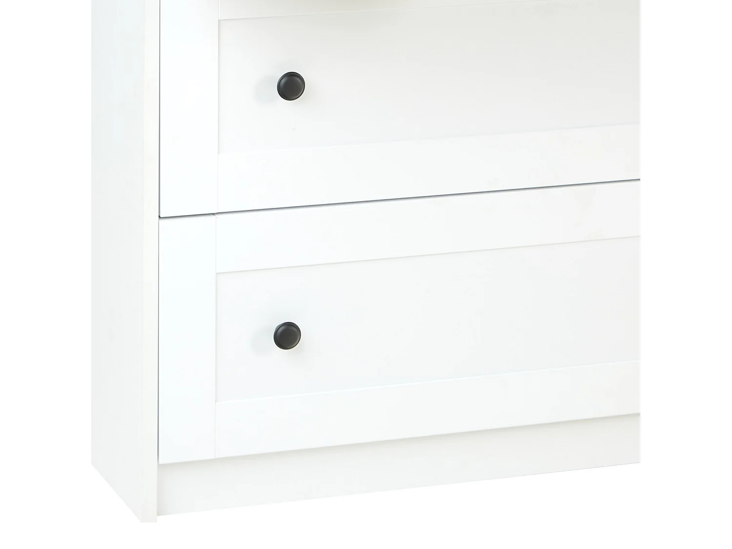 Komoda 92x82x42 cm Matowy biały dąb kraft złoty