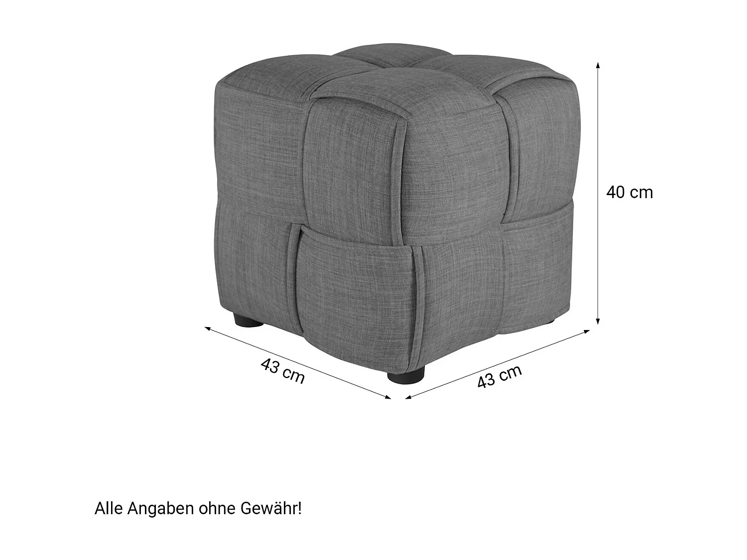 Banco 43x40x43 cm cinza