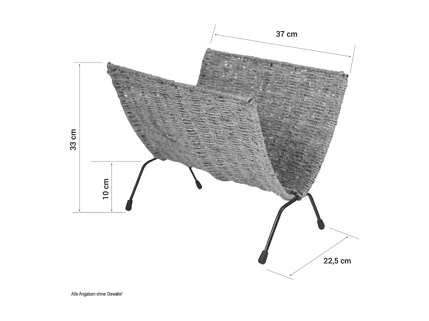 Revistero 37x33x23 cm negro