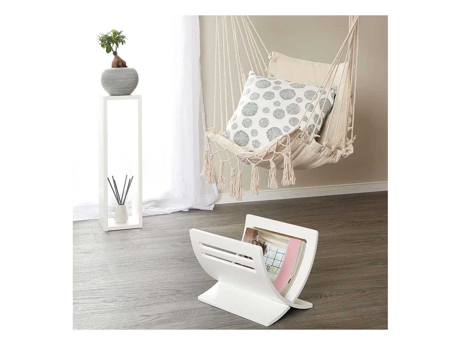 Krantenrek 30x29x36 cm wit