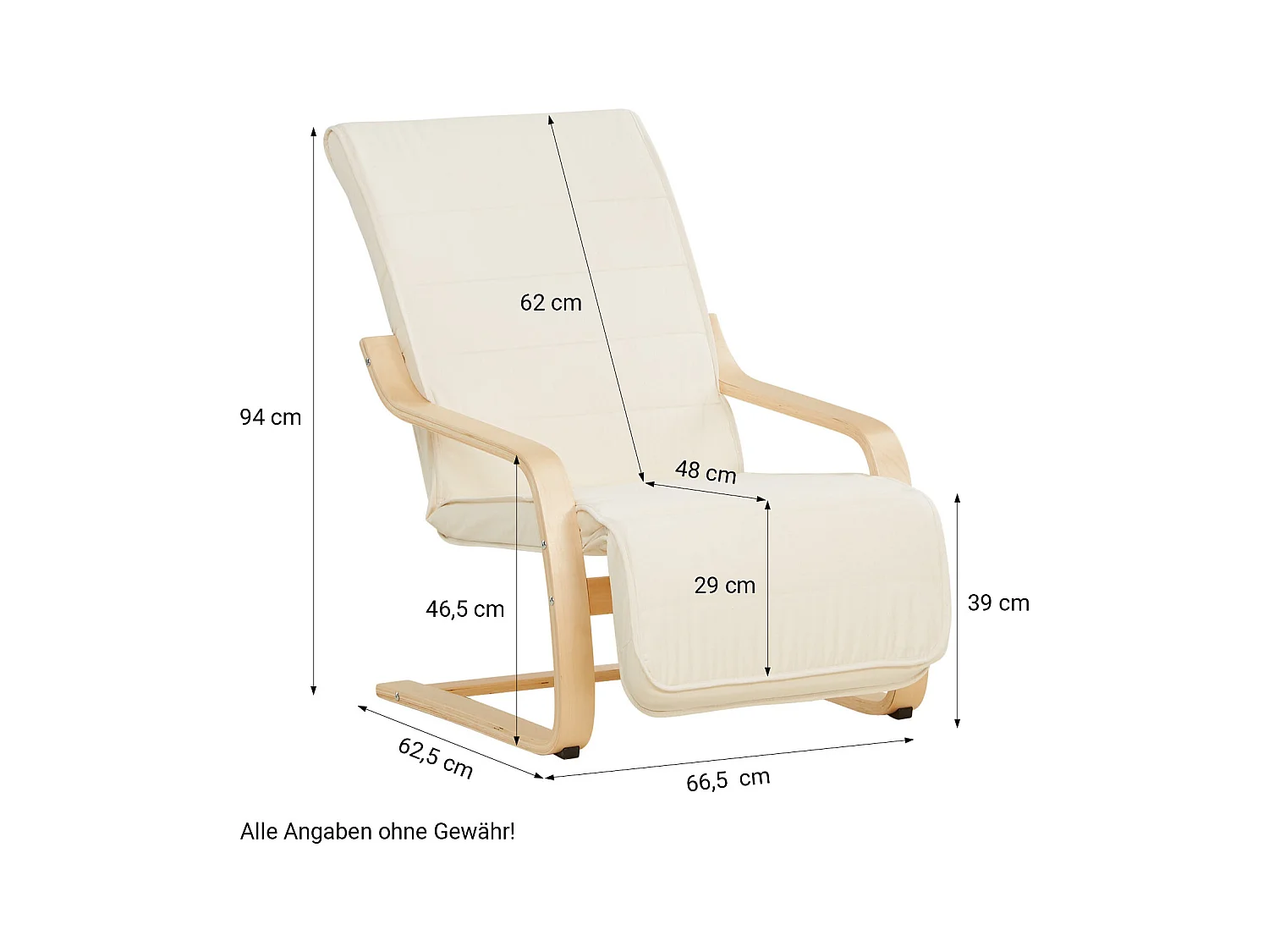 Relaxsessel 66,5x94x62,5 cm Natur Eames