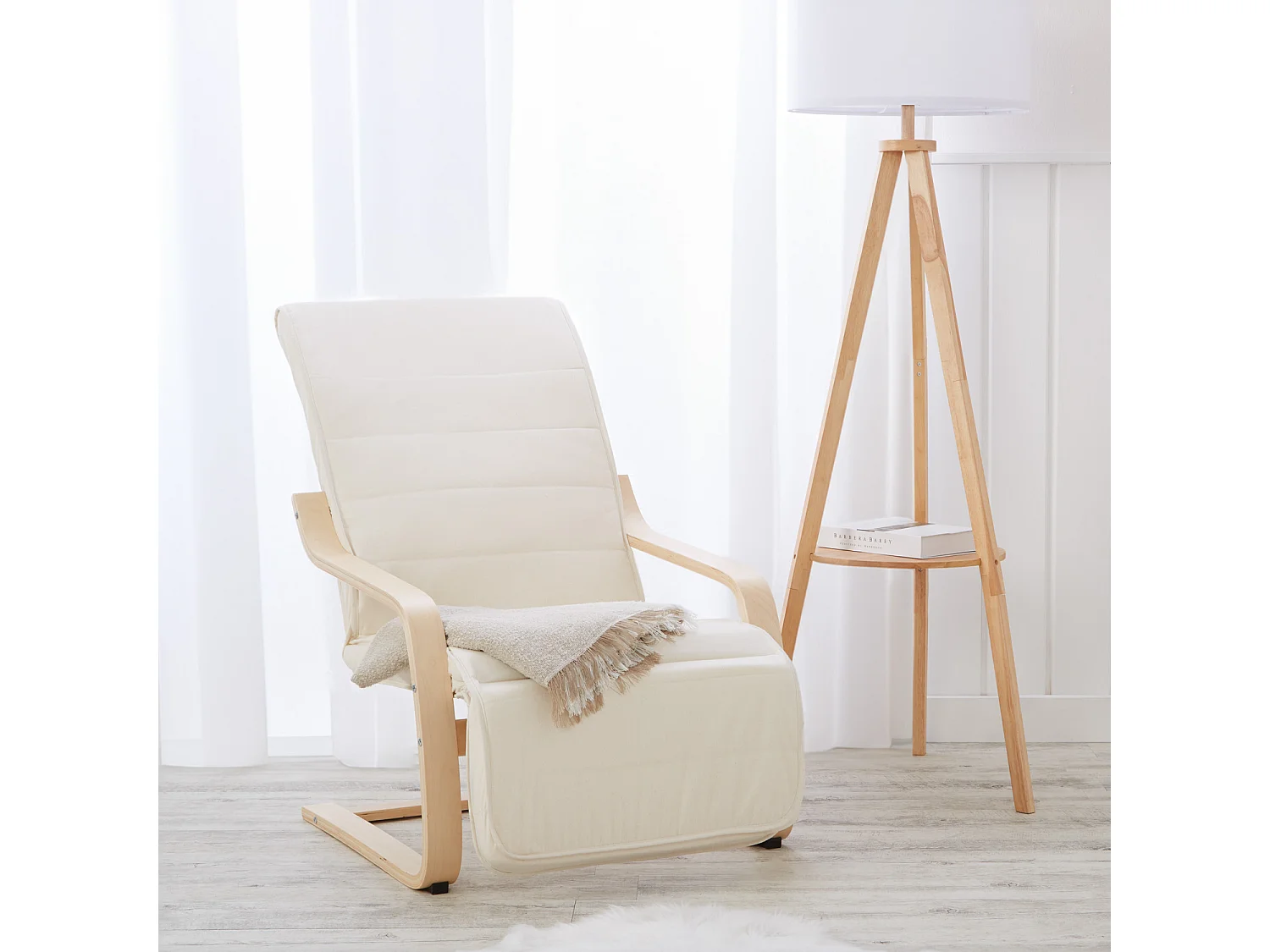 Fauteuil relax 66,5x94x62,5 cm naturel Eames