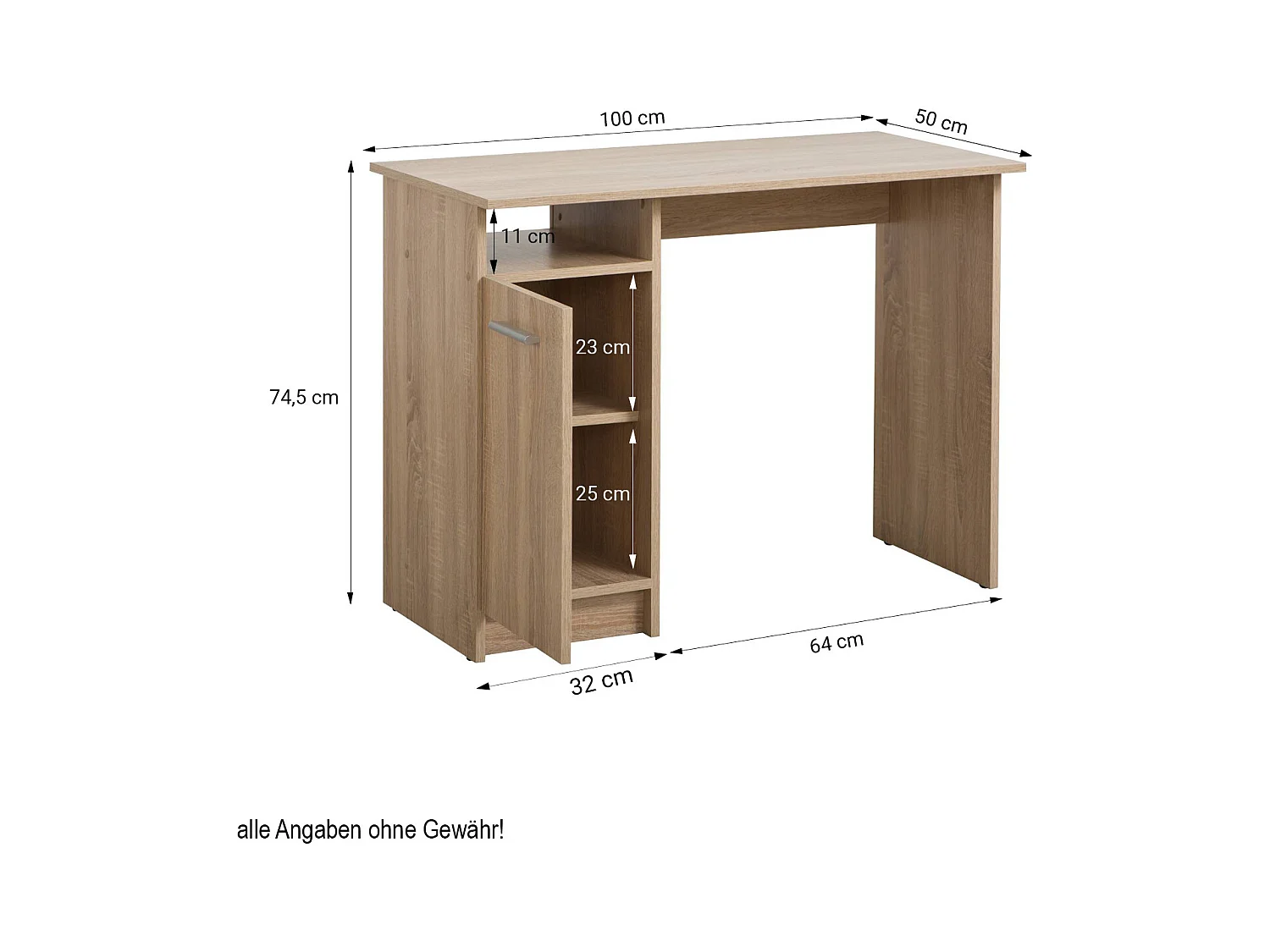 Scrivania per computer 100x50x74,5 cm naturale
