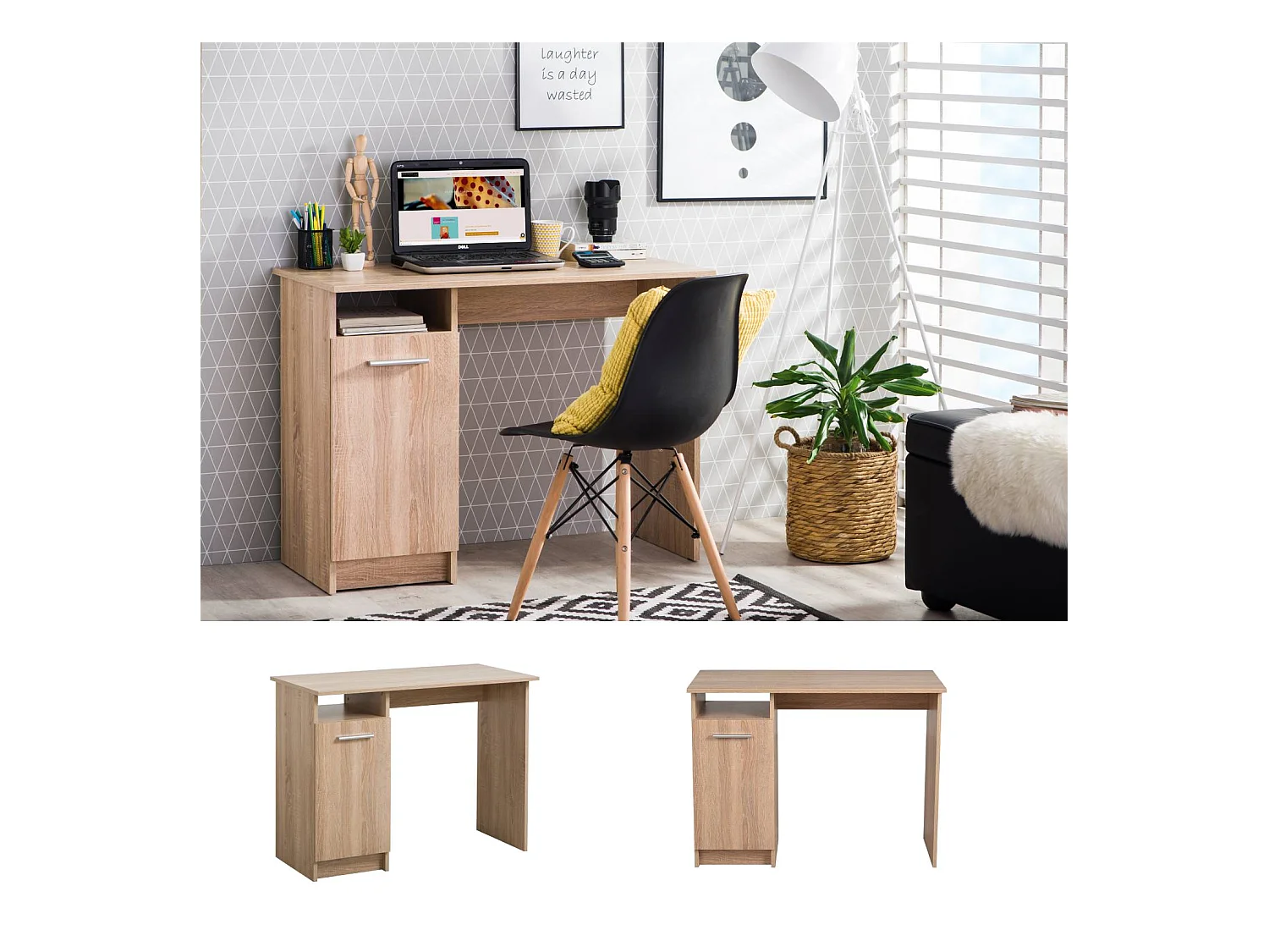 Scrivania per computer 100x50x74,5 cm naturale