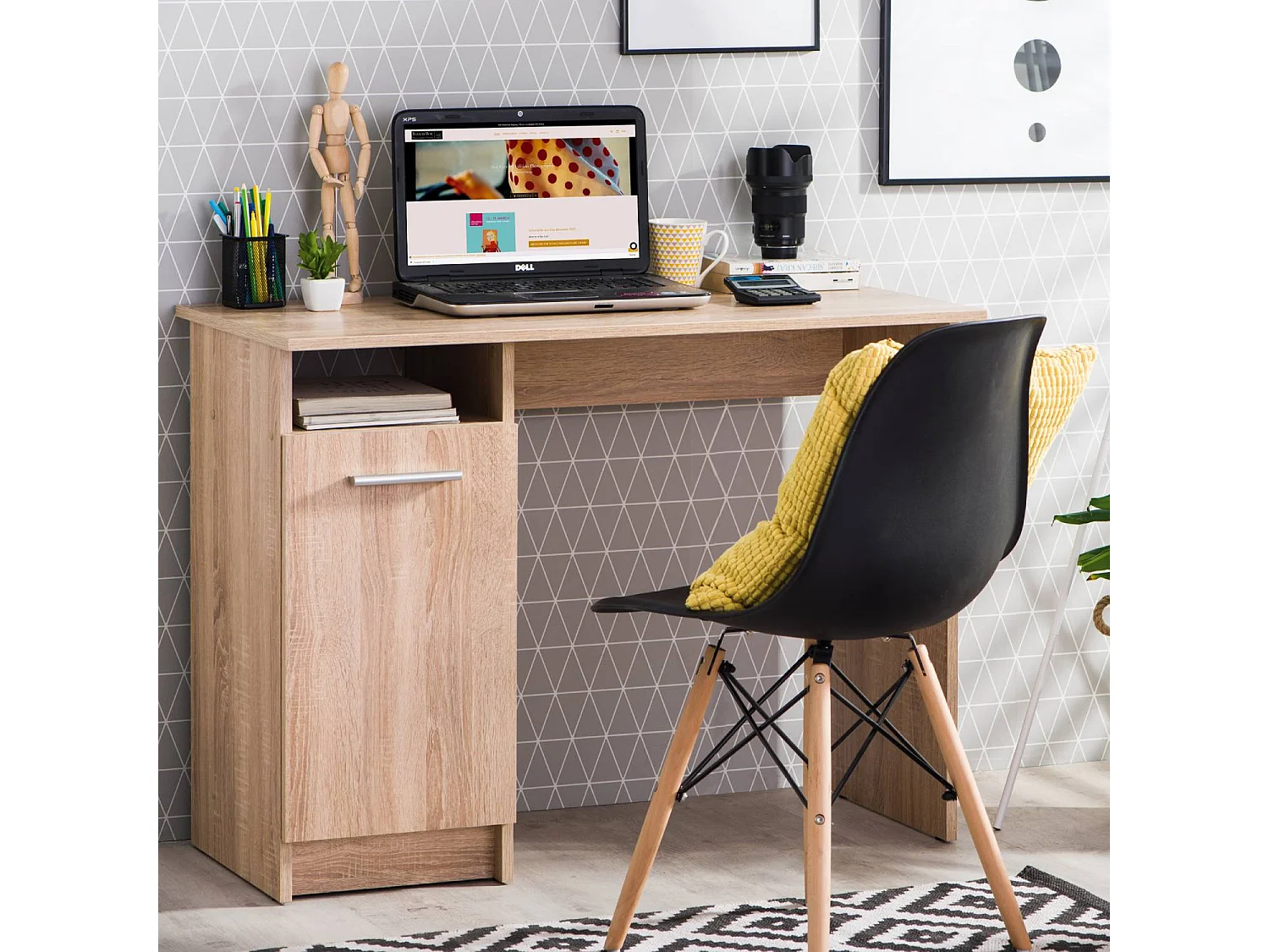 Skrivebord, Home, 100x74,5x50 cm, Brun