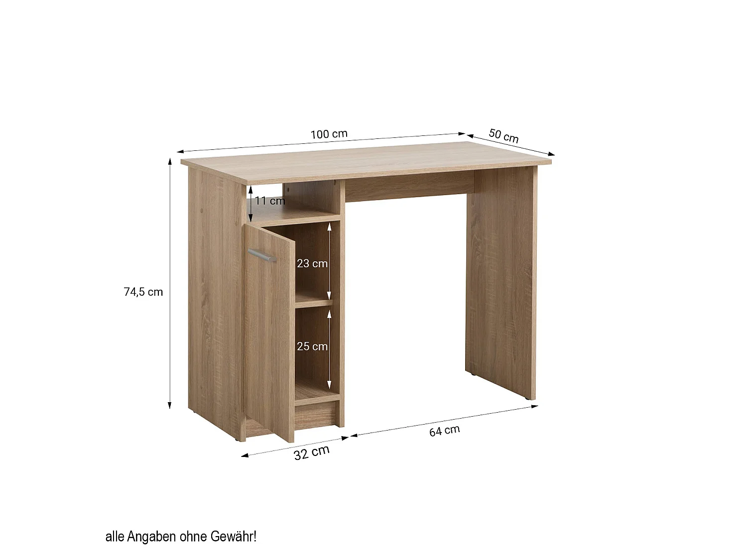 Skrivebord, Home, 100x74,5x50 cm, Brun