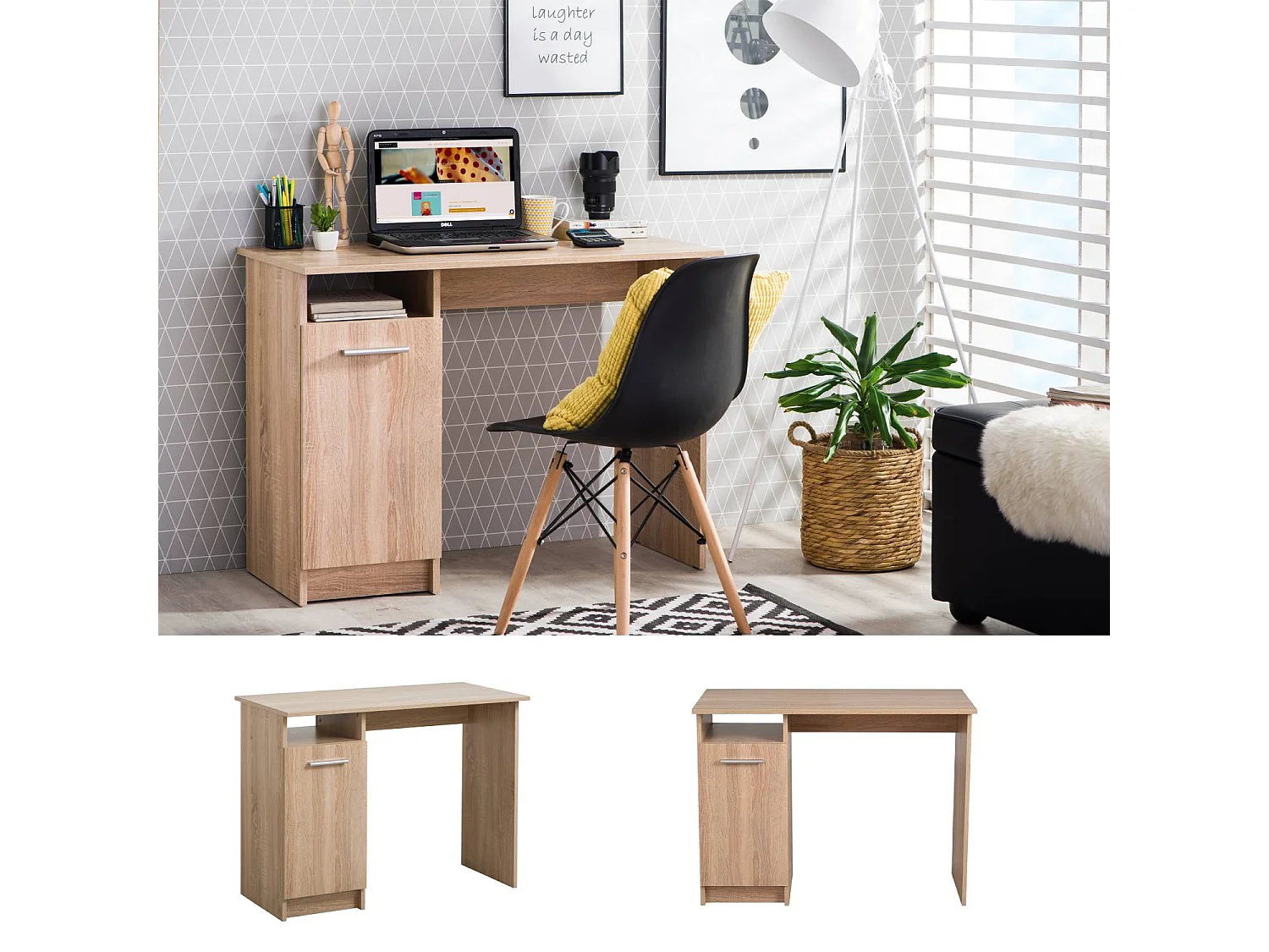 Skrivebord, Home, 100x74,5x50 cm, Brun